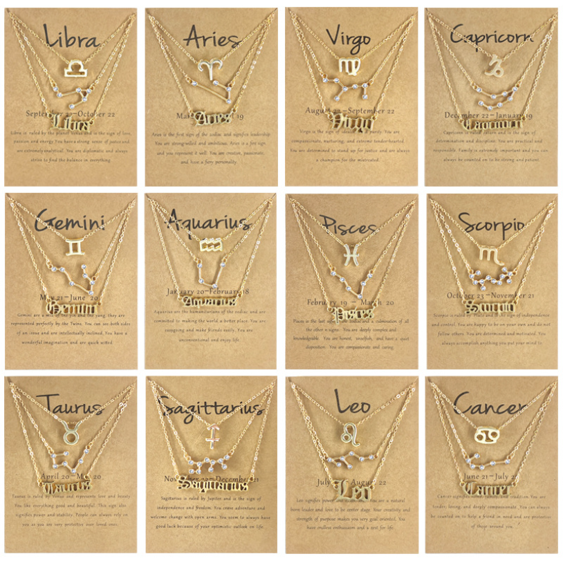 Zodiac Necklace -3 Piece Set