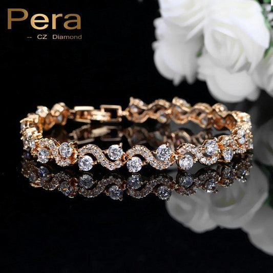 S Shape Gold Charm Bracelet